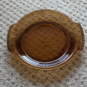 Vintage Anchor Hocking Amber Glass 9 Inch Baking Dish